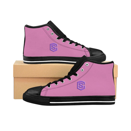 pink Men's High-top Sneakers - purple logo