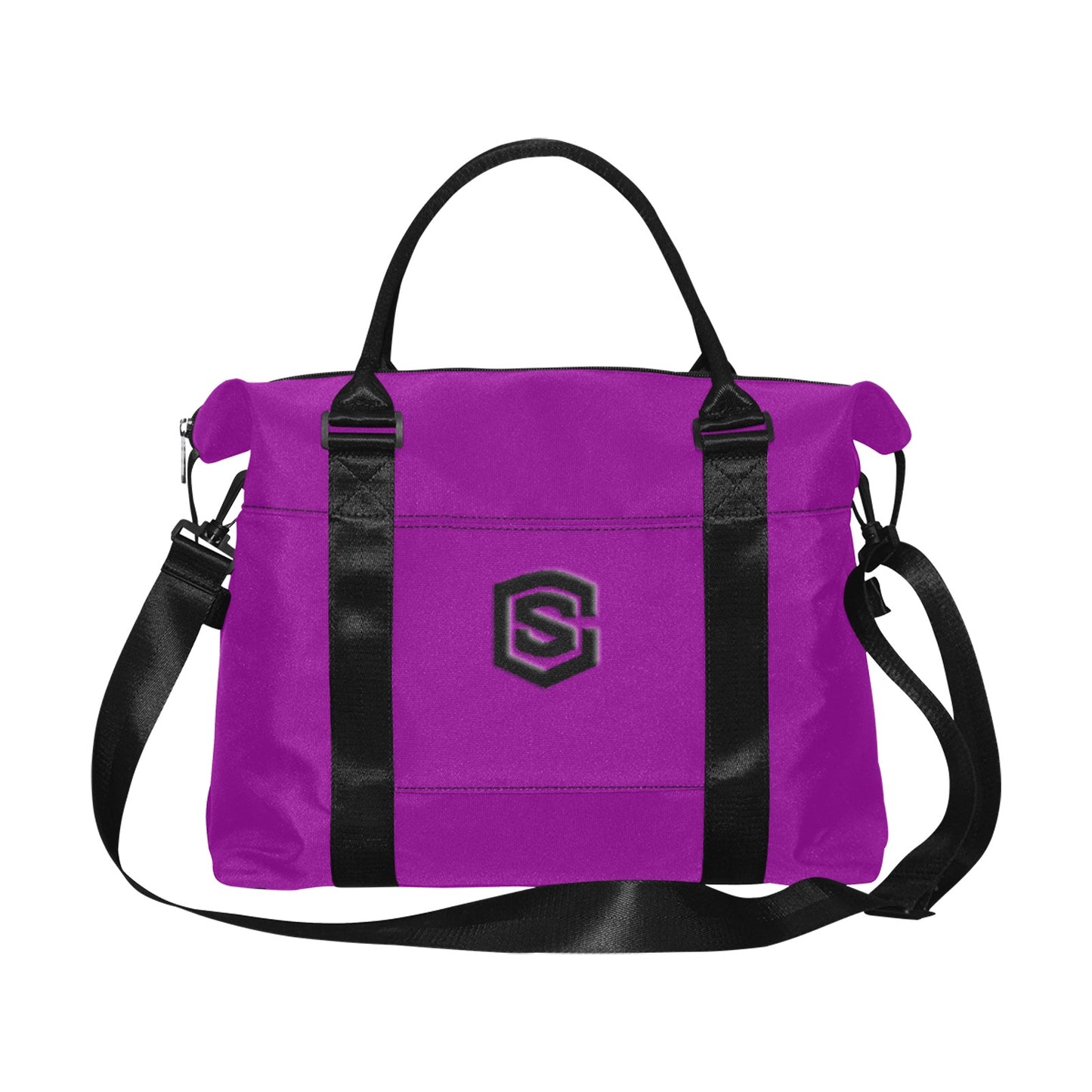 Purple Large Capacity Duffle Bag With Black Logo Large Capacity Duffle Bag(Model1715)