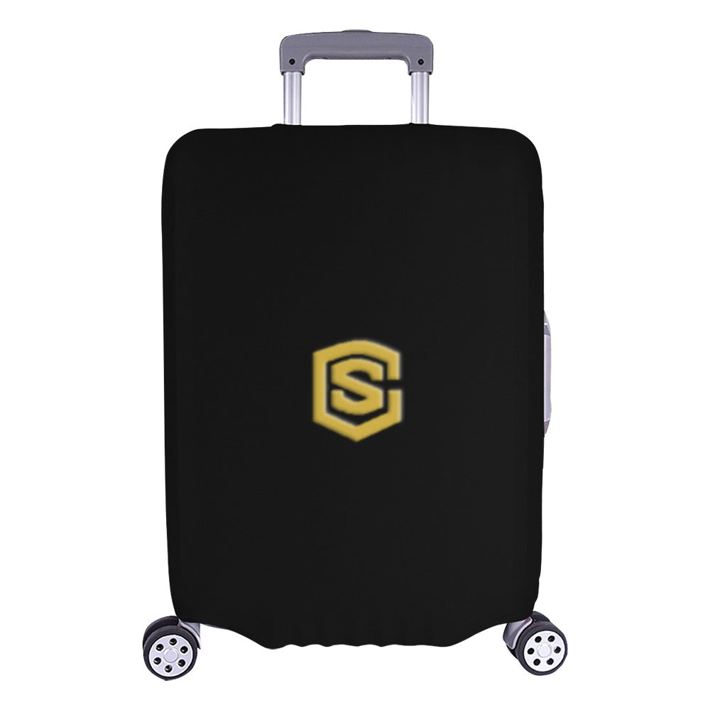 BLACK LUGGAGE COVER WITH GOLD LOGO Luggage Cover (Large Size) (26"-28")