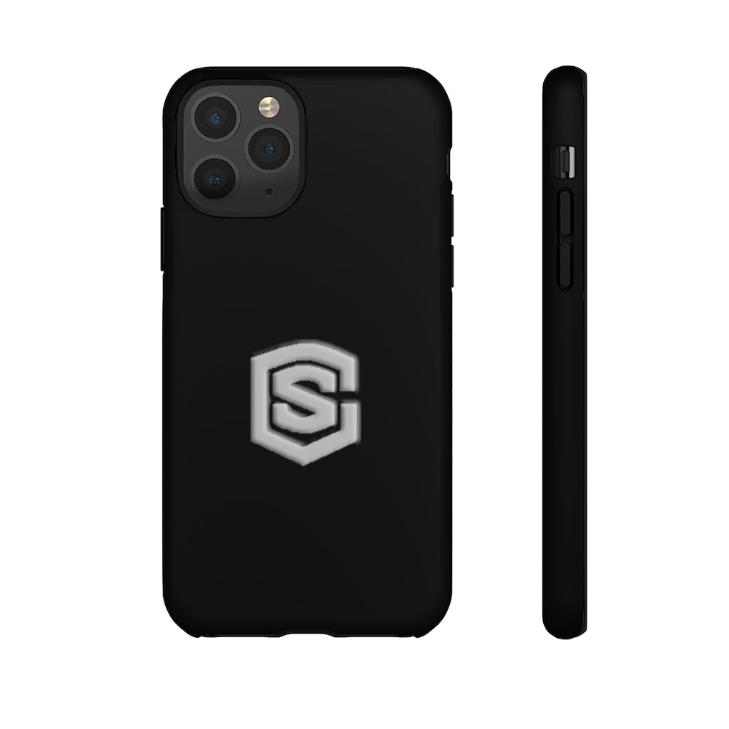 Black Tough Cases Silver Logo