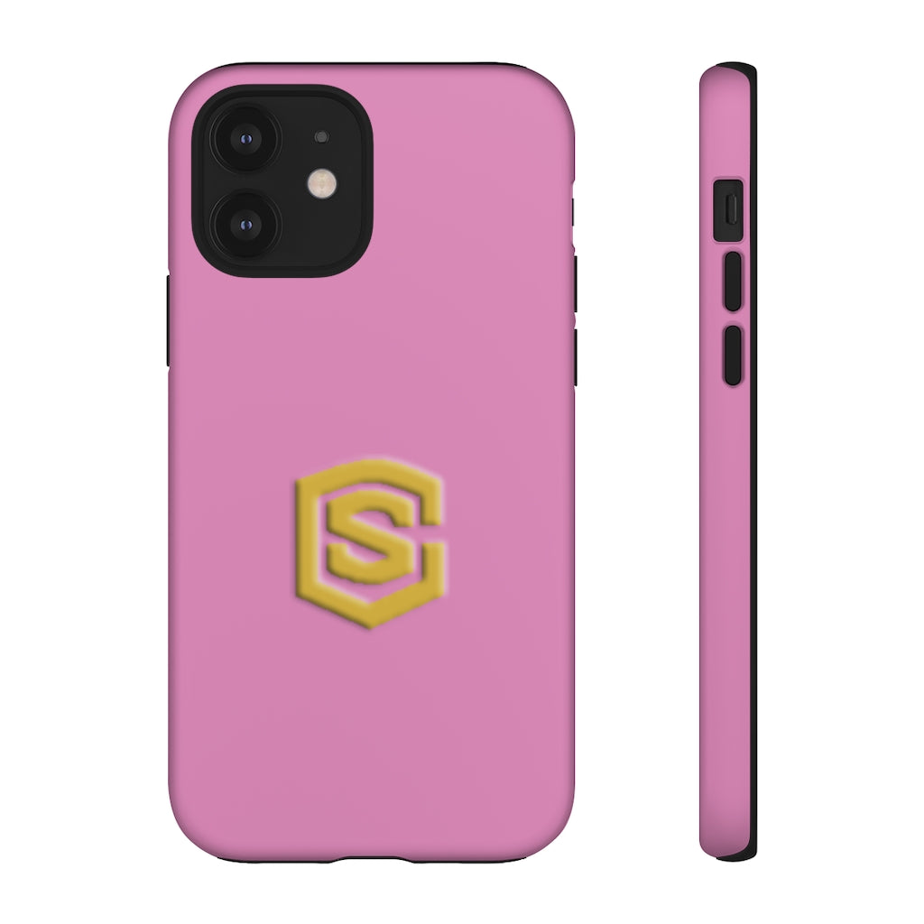 Pink Tough Cases Gold Logo
