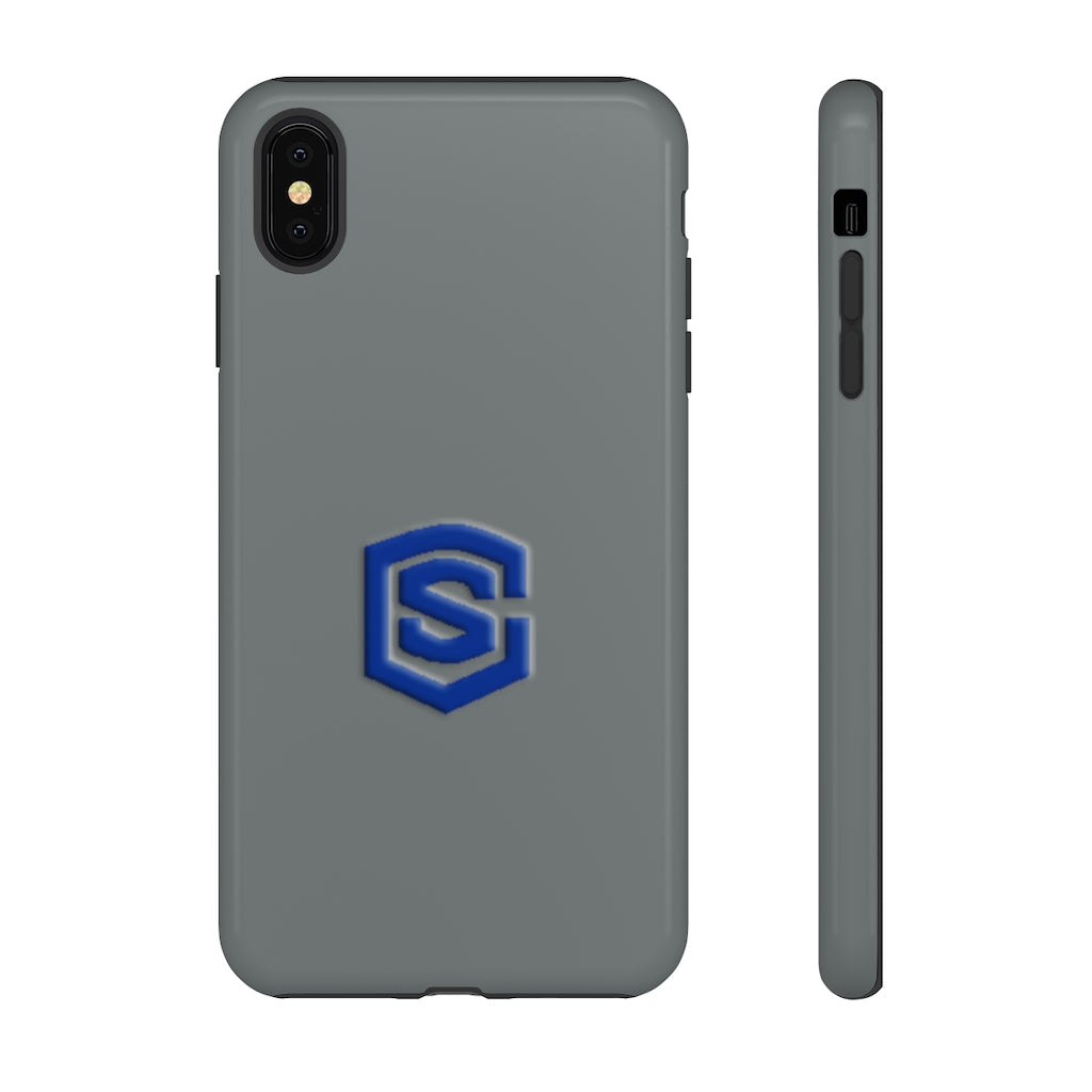 Grey Tough Cases Blue Logo
