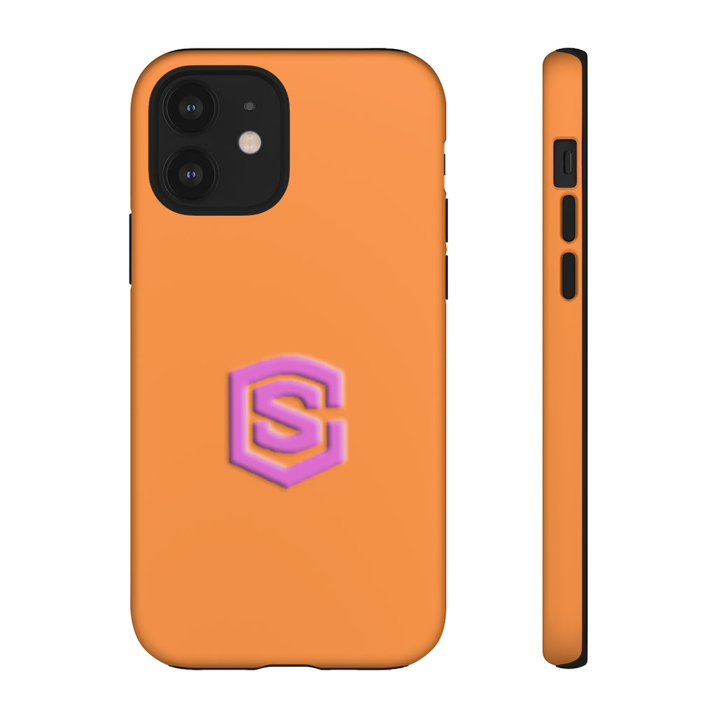 Orange Tough Cases Pink Logo