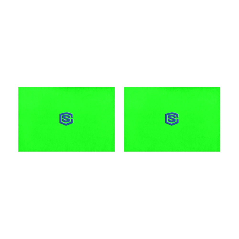 Green Placemats 12" x 18" With Blue Logo Placemats 12" x 18" (Set of 2)