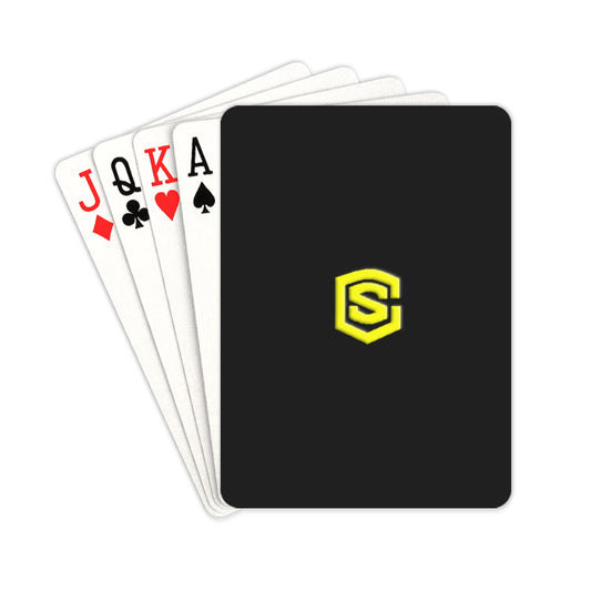 BLACK PLAYING CARD YELLOW  LOGO Custom Funny Card 2.5"x3.5"