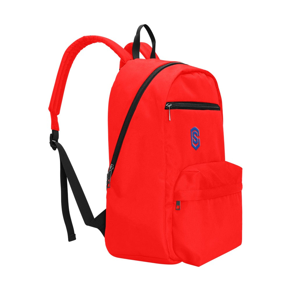 Red Travel Backpack With Blue Logo Travel Backpack(Large Capacity)(Model 1691)