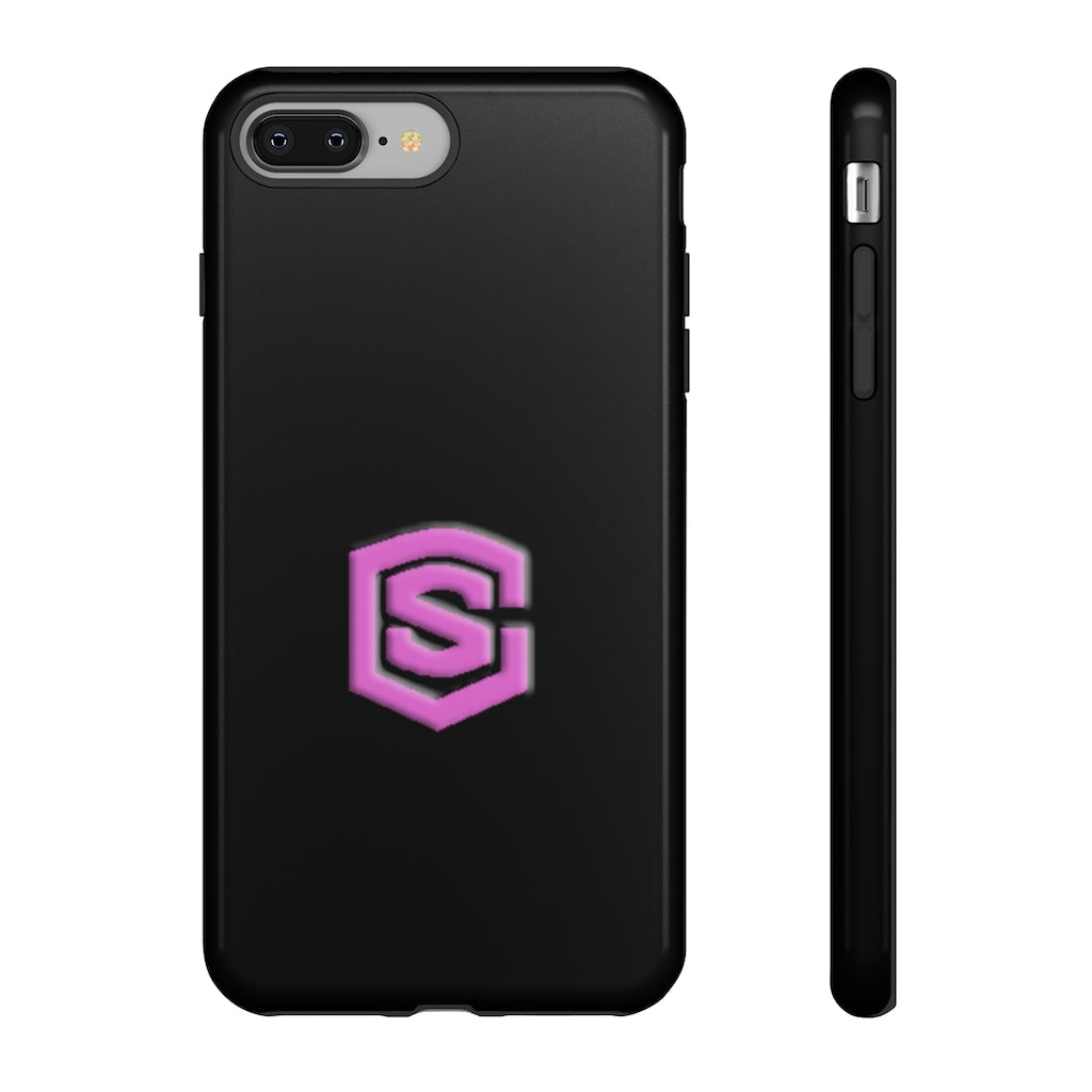 Black Tough Cases Pink Logo