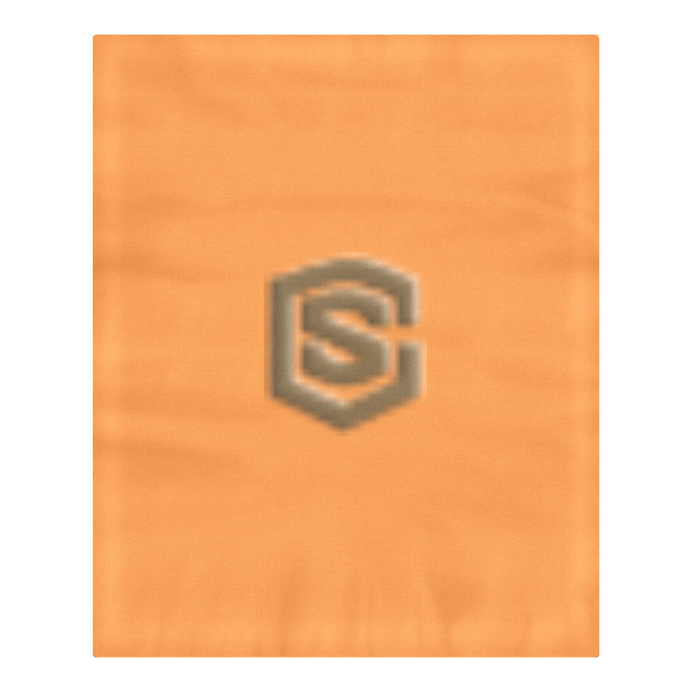 Orange Duvet Cover Brown Logo 3-Piece Bedding Set (1 Duvet Cover 86"x70"; 2 Pillowcases 20"x30")(One Side)