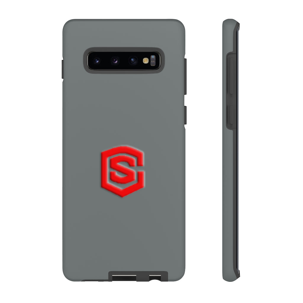 Grey Tough Cases Red Logo