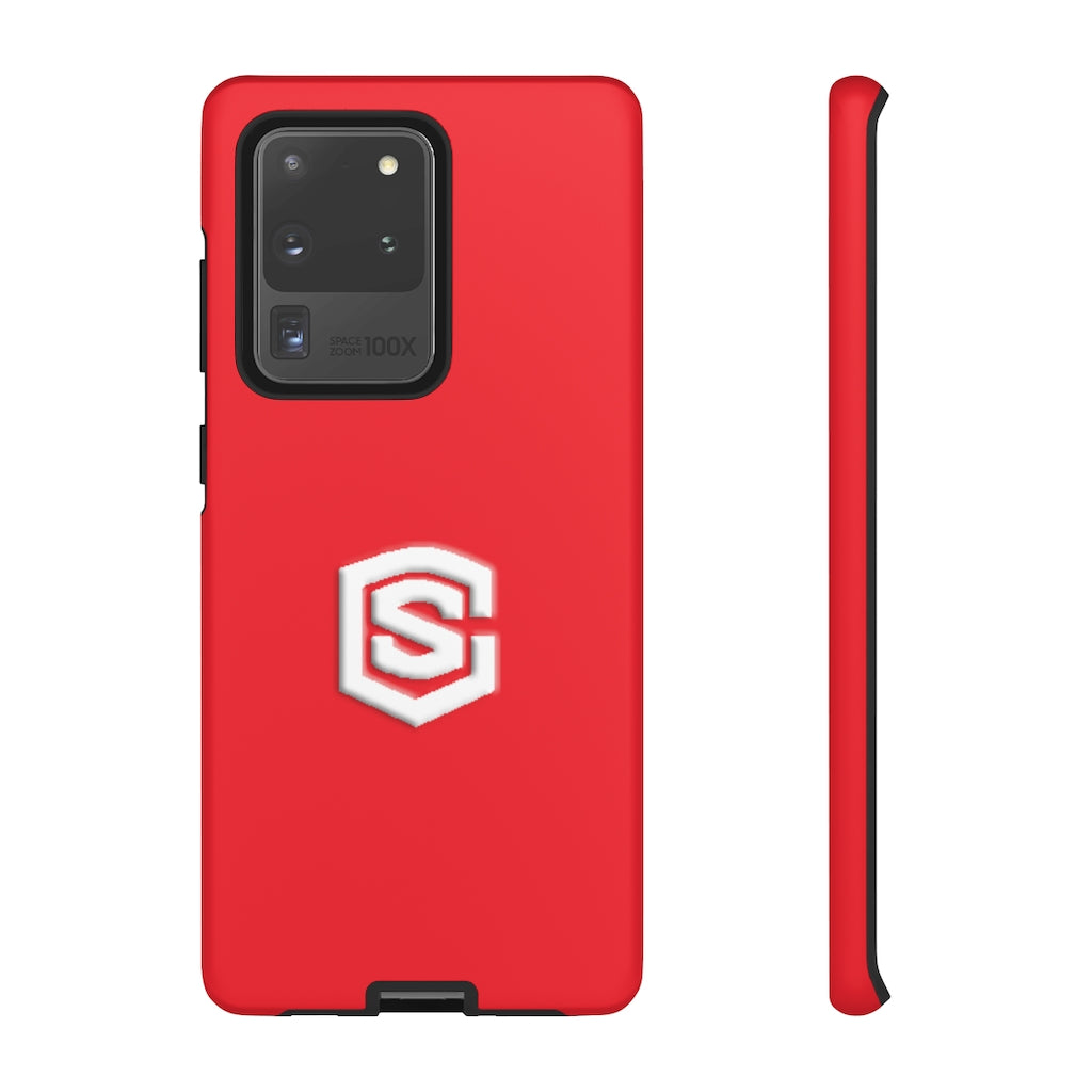 Red Tough Cases White Logo