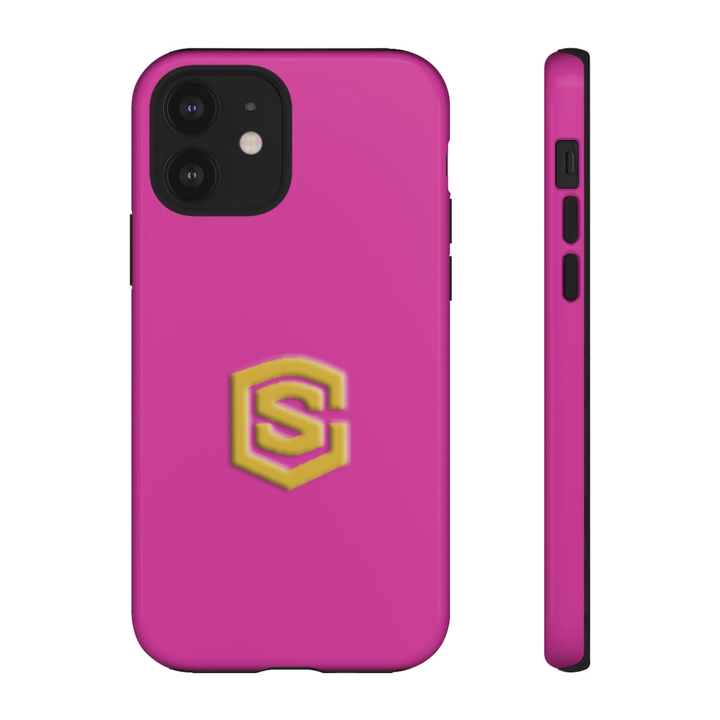 Pink Tough Cases Gold Logo