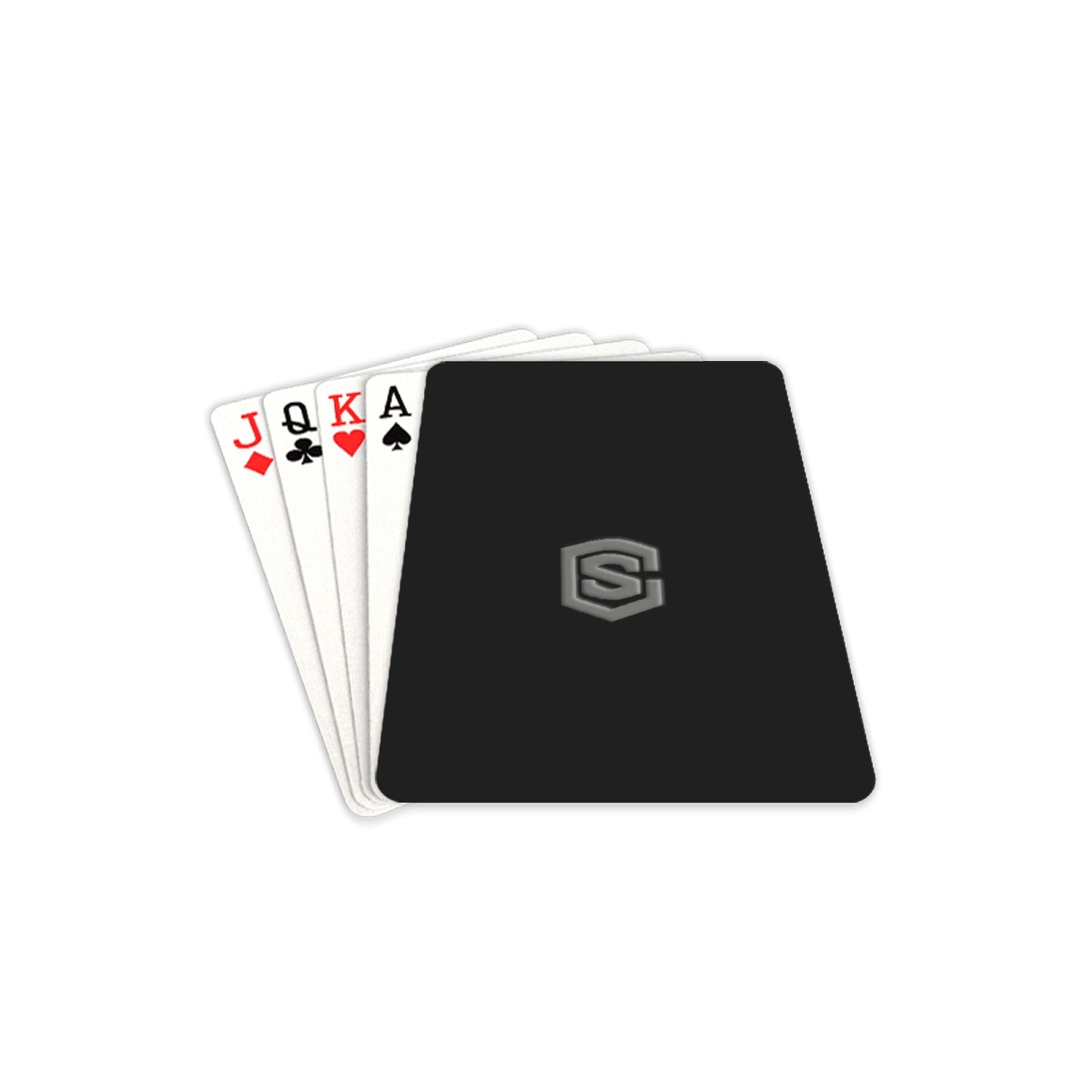 BLACK PLAYING CARD GRAY LOGO Custom Funny Card 2.5"x3.5"