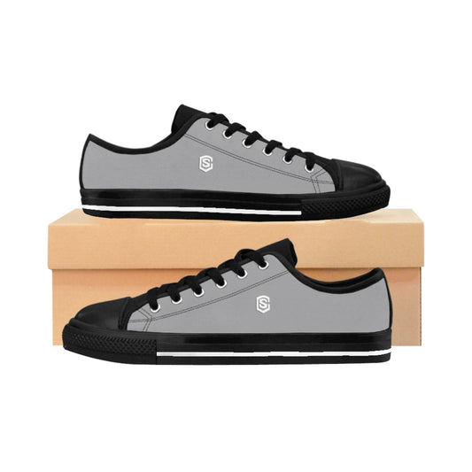 grey Men's Sneakers - white logo