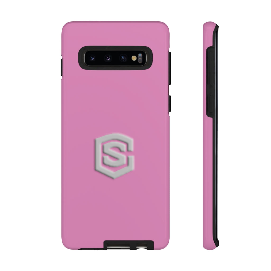 Pink Tough Cases Silver Logo
