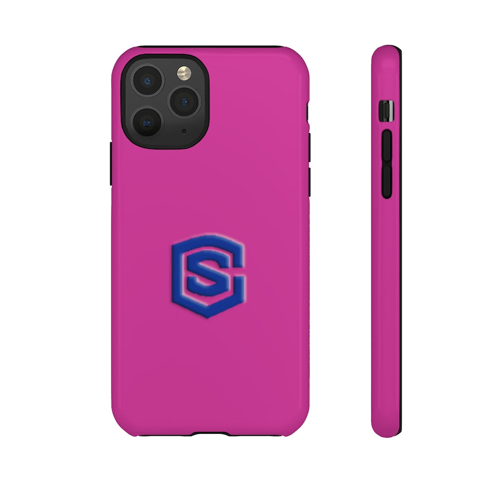 Pink Tough Cases Blue Logo
