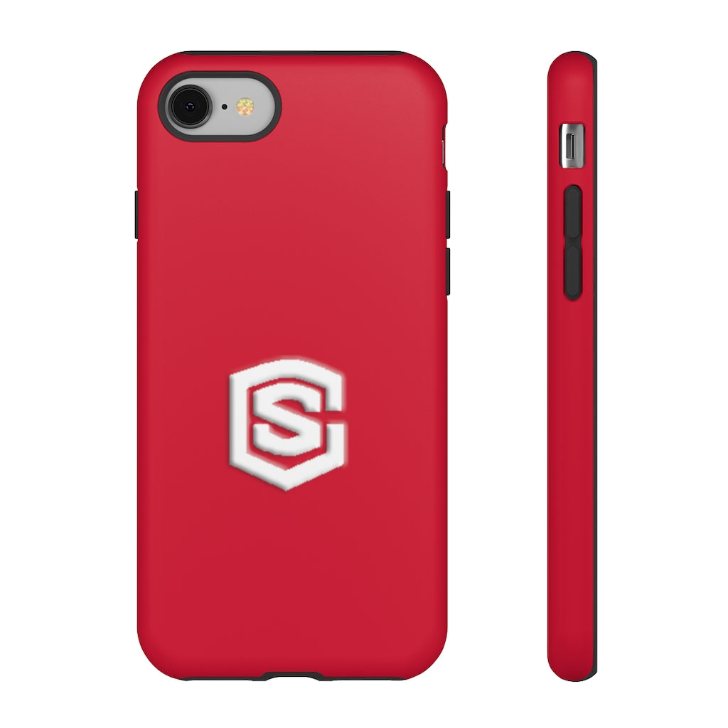 Red Tough Cases White Logo