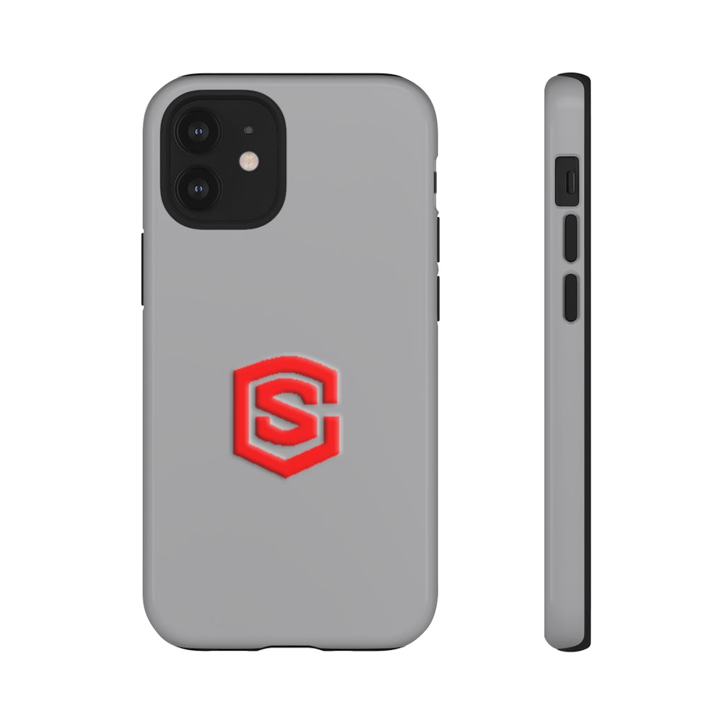 Grey Tough Cases Red Logo