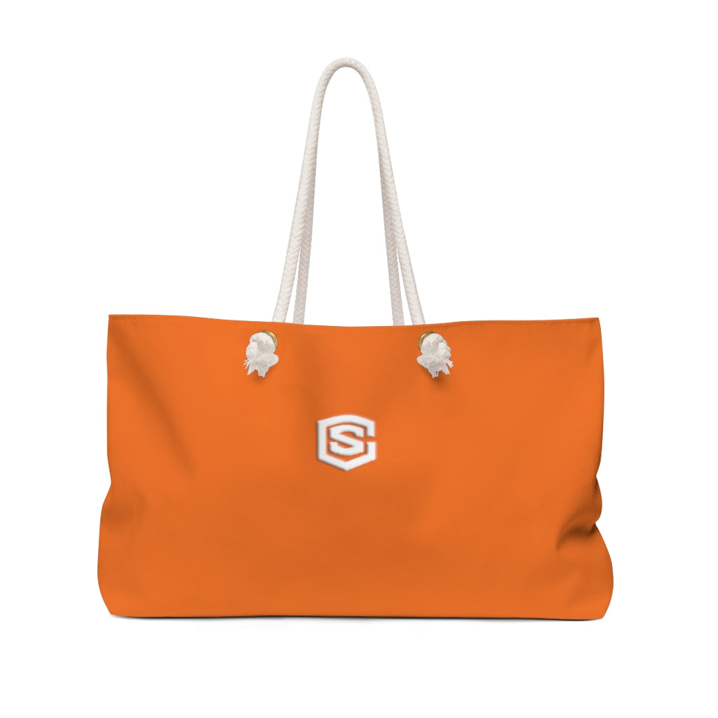 Orange Weekender Bag White Logo