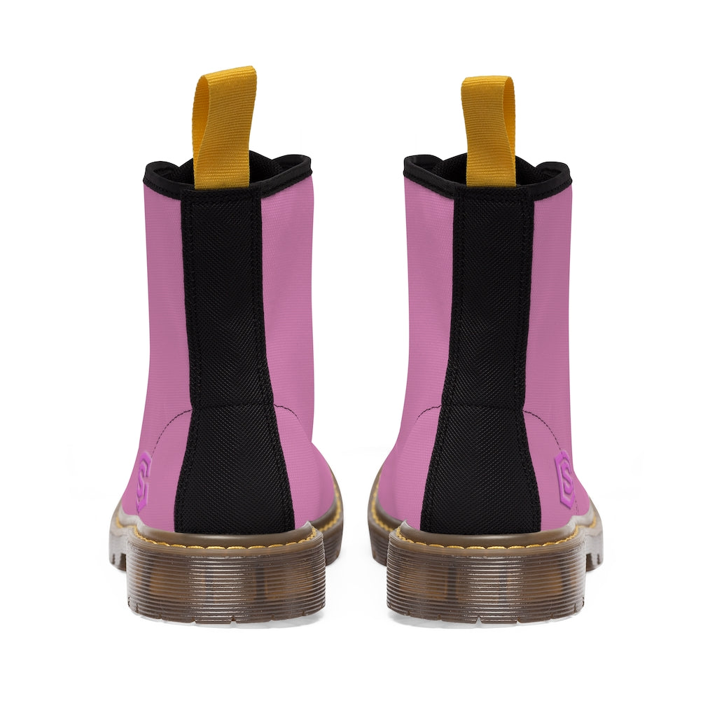 Pink Men's Canvas Boots Violet Logo