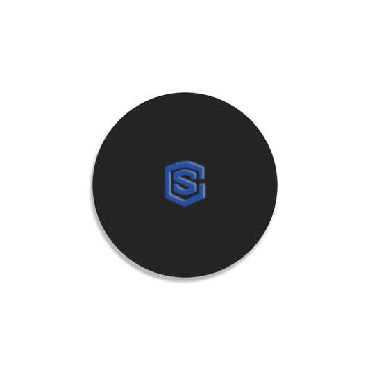 Black Round Coaster with Blue Logo Round Coaster