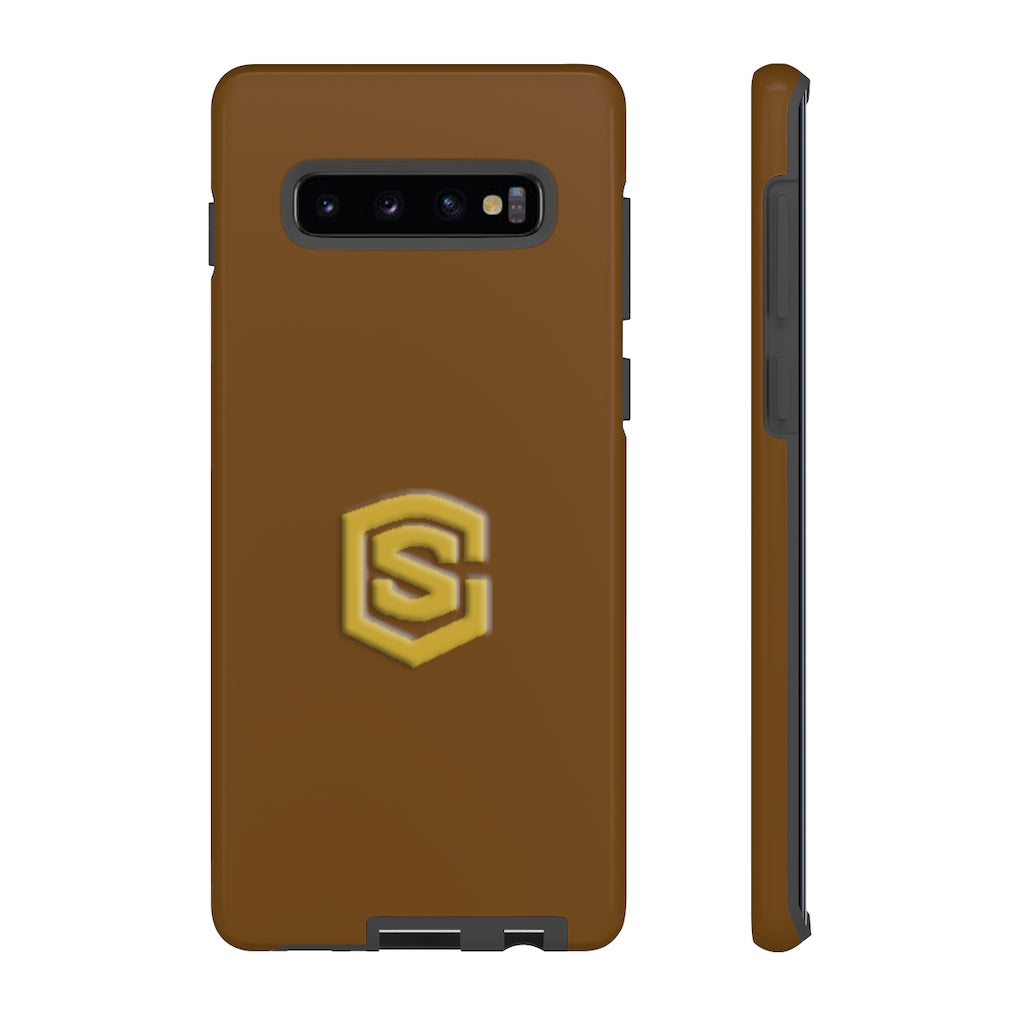 Brown Tough Cases Gold Logo