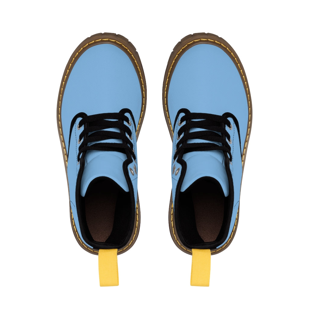 Blue Men's Canvas Boots Green Logo