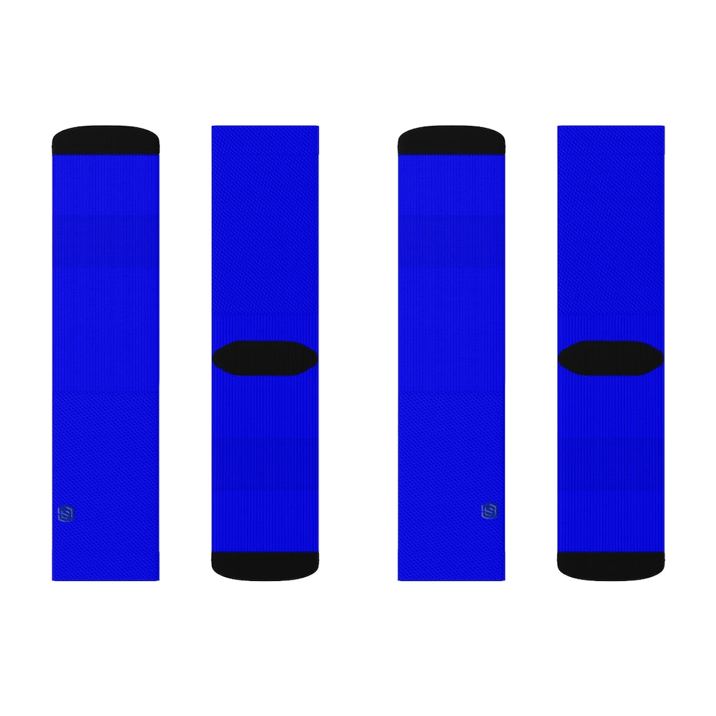 Blue Sublimation Socks with Blue Logo