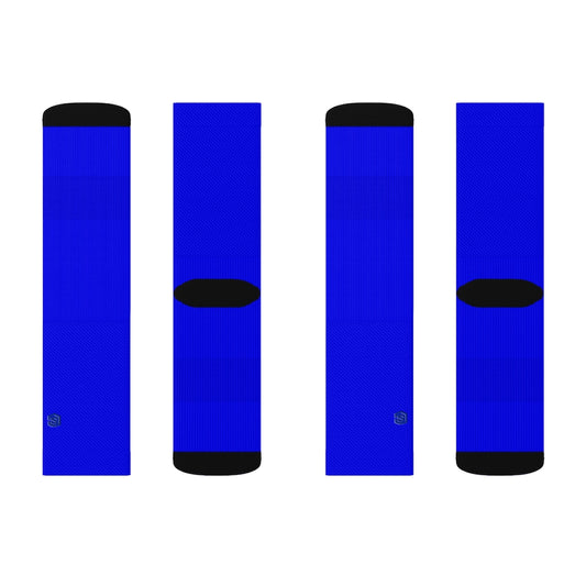 Blue Sublimation Socks with Blue Logo