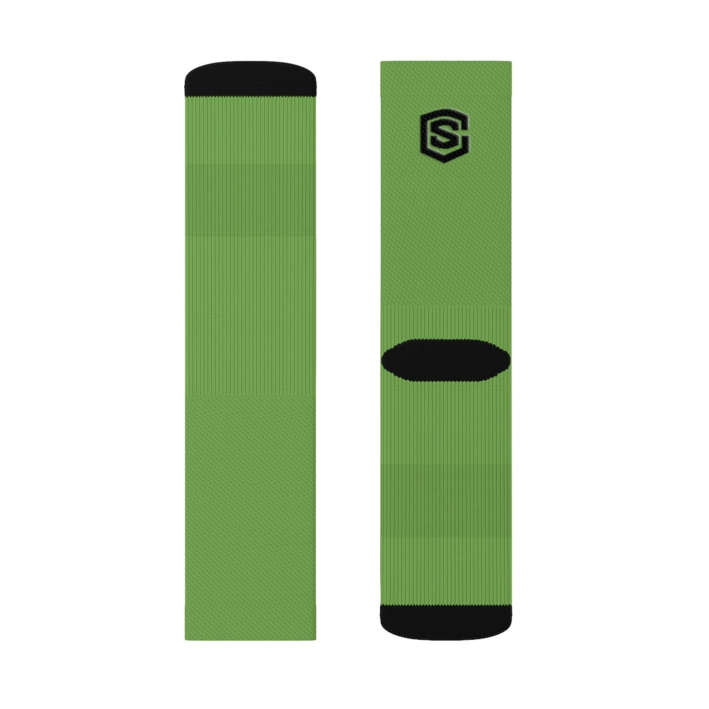 Green Sublimation Socks Black Logo