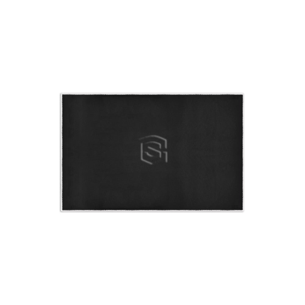 BLACK SMALL AREA RUG WITH BLACK LOGO Area Rug 2.6' x 1.7'