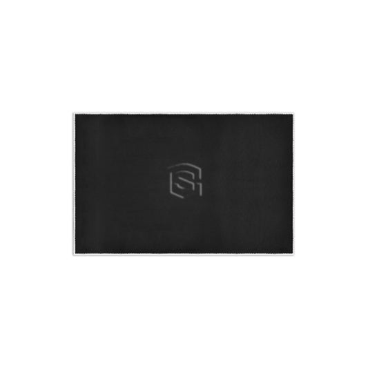 BLACK SMALL AREA RUG WITH BLACK LOGO Area Rug 2.6' x 1.7'