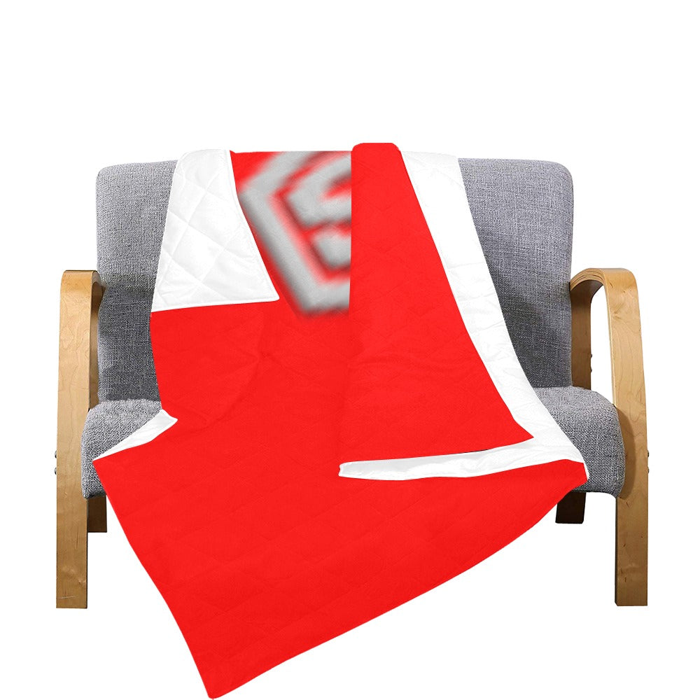 Red  Quilt with Silver Logo Custom Quilt  70" x 80"