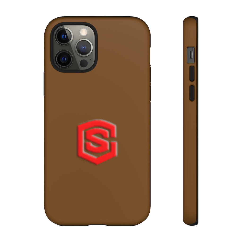Brown Tough Cases Red Logo