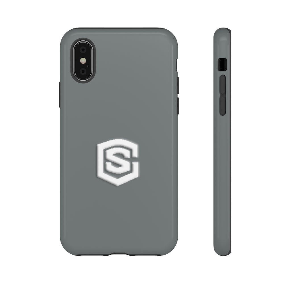 Grey Tough Cases White Logo