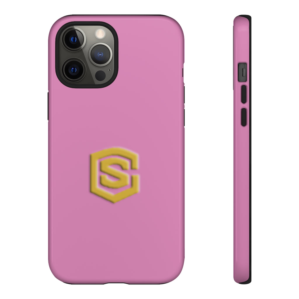 Pink Tough Cases Gold Logo