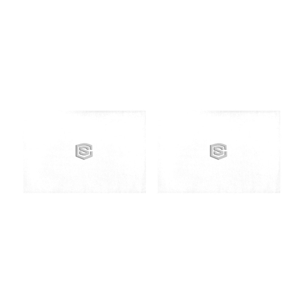 White Placemats 12" x 18" With Silver Logo Placemats 12" x 18" (Set of 2)