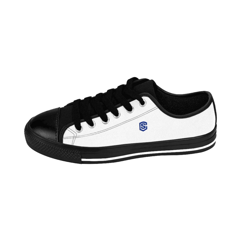 white Men's Sneakers - blue logo