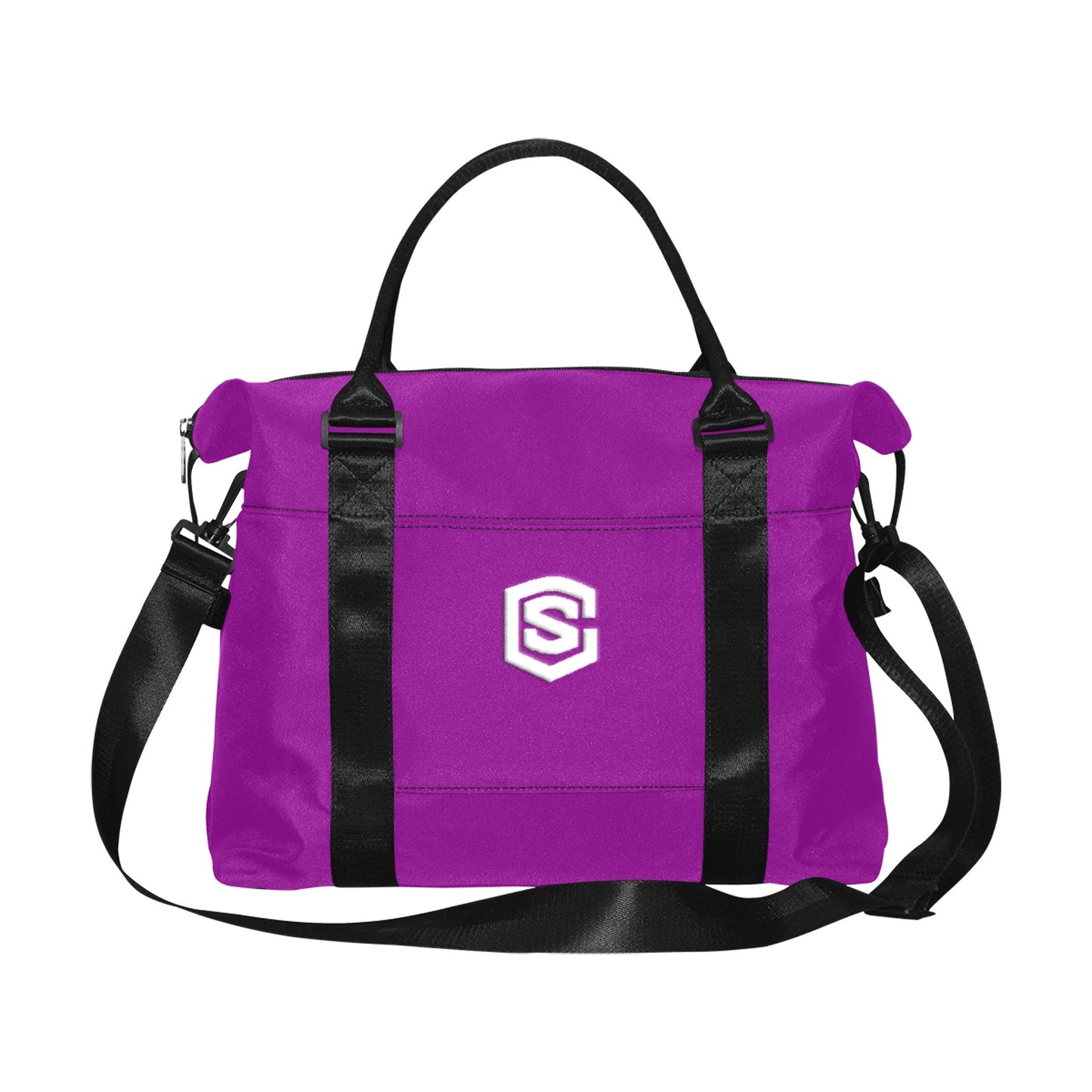 Purple Large Capacity Duffle Bag With White Logo Large Capacity Duffle Bag(Model1715)