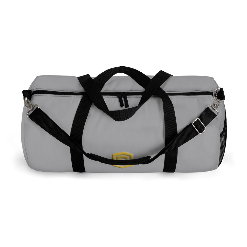 Grey Duffel Bag Gold Logo