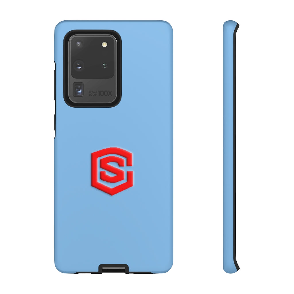 Blue Tough Cases Red Logo