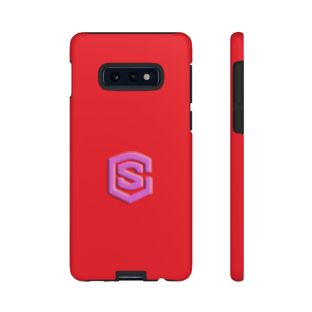 Red Tough Cases Pink Logo