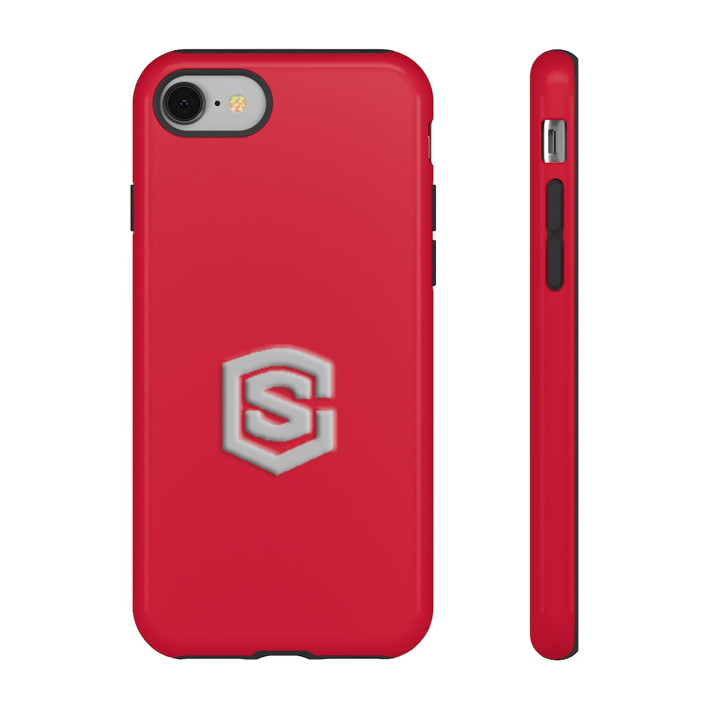 Red Tough Cases Silver Logo