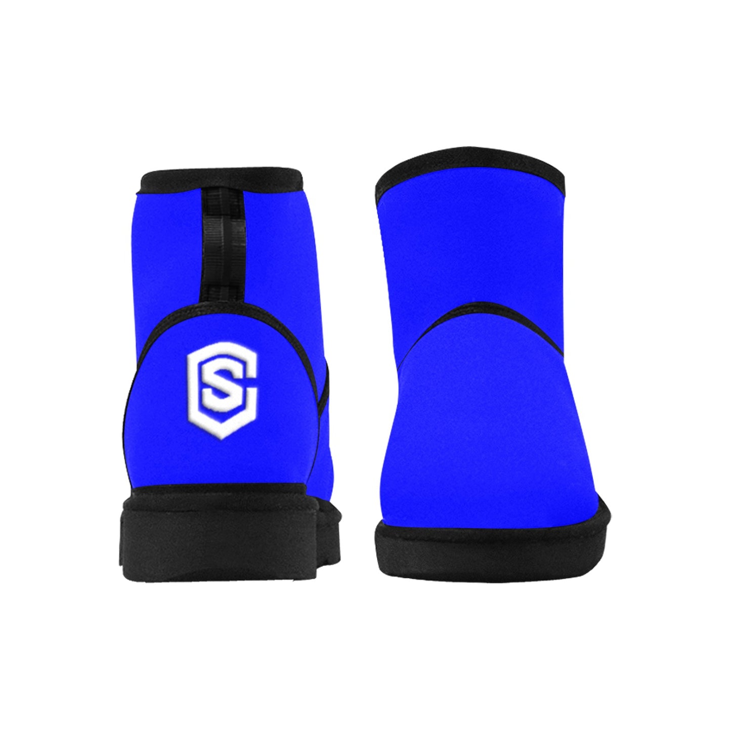 BLUE Low Top Men's Snow Boots WITH WHITE LOGO Low Top Men's Snow Boots (Model 049)