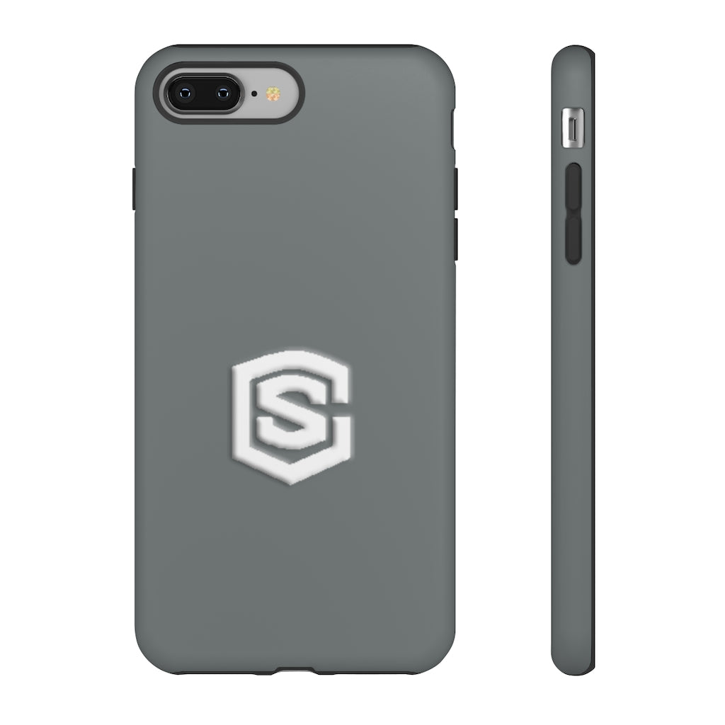 Grey Tough Cases White Logo