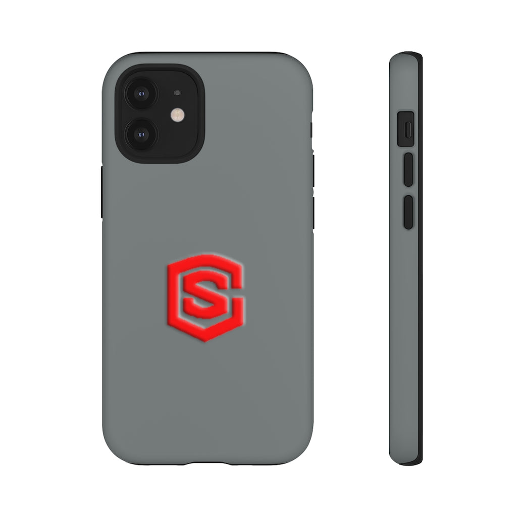 Grey Tough Cases Red Logo
