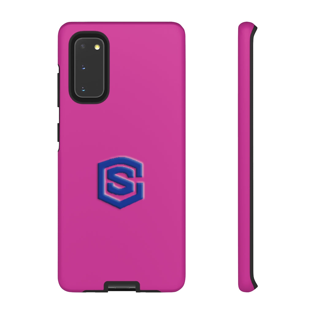 Pink Tough Cases Blue Logo