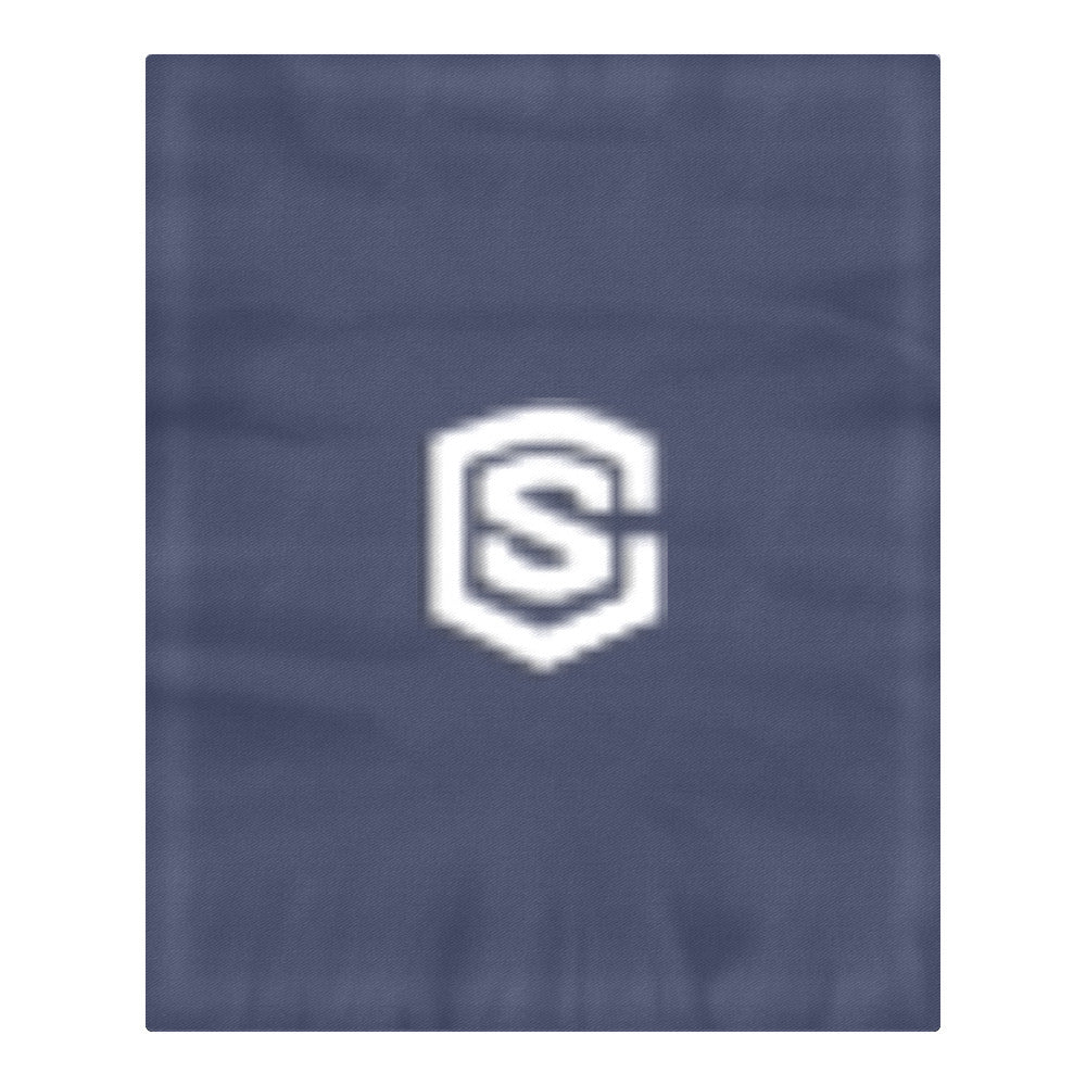 Blue Duvet Cover White Logo 3-Piece Bedding Set (1 Duvet Cover 86"x70"; 2 Pillowcases 20"x30")(One Side)