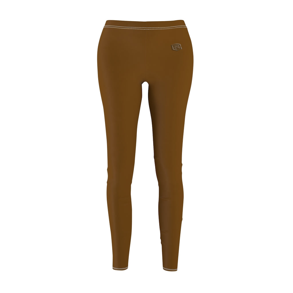 Brown Women's Cut & Sew Casual Leggings Brown logo