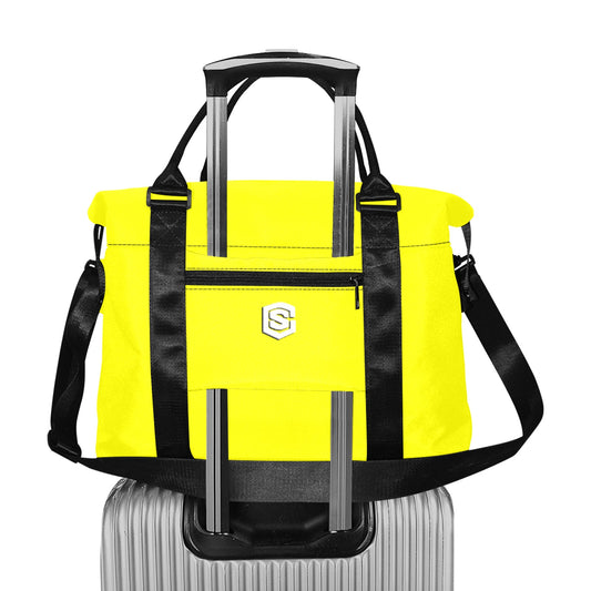 Yellow Large Capacity Duffle Bag With White Logo Large Capacity Duffle Bag(Model1715)