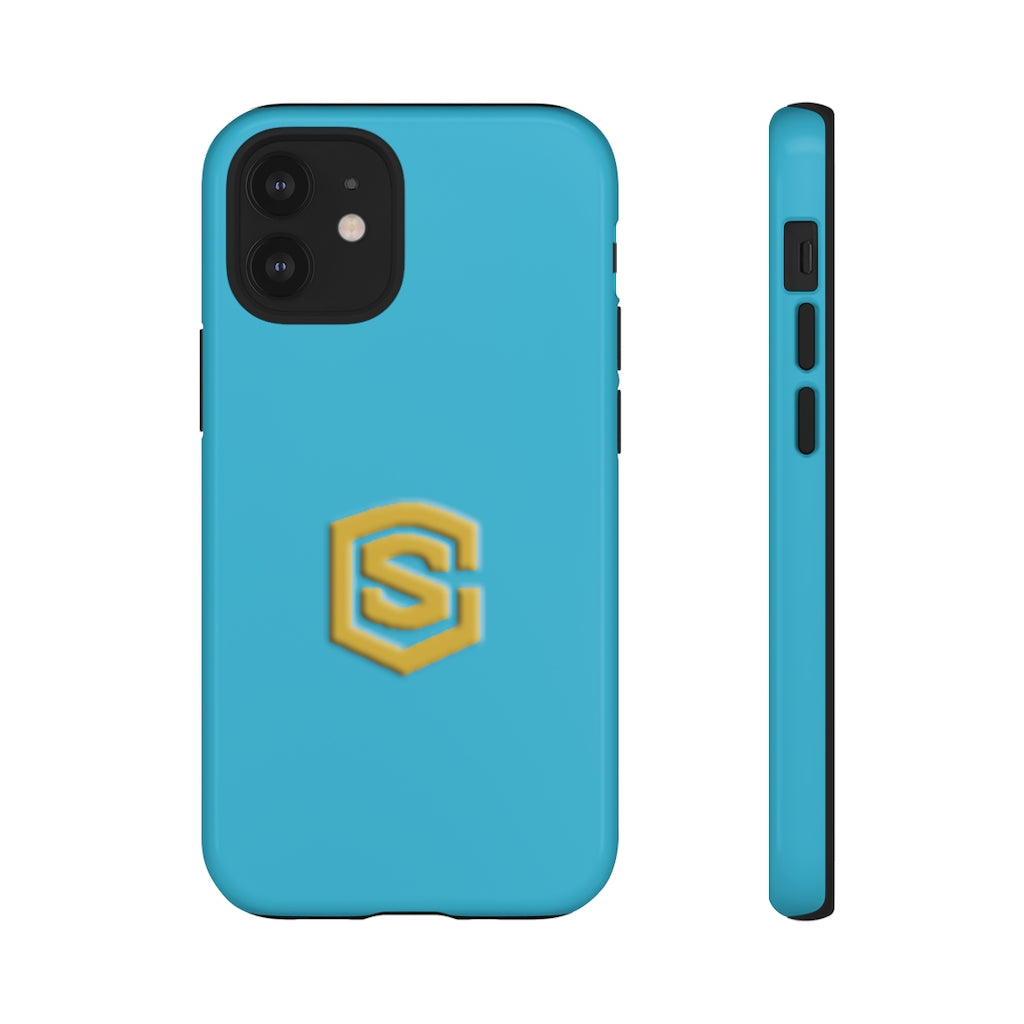 Blue Tough Cases Gold Logo